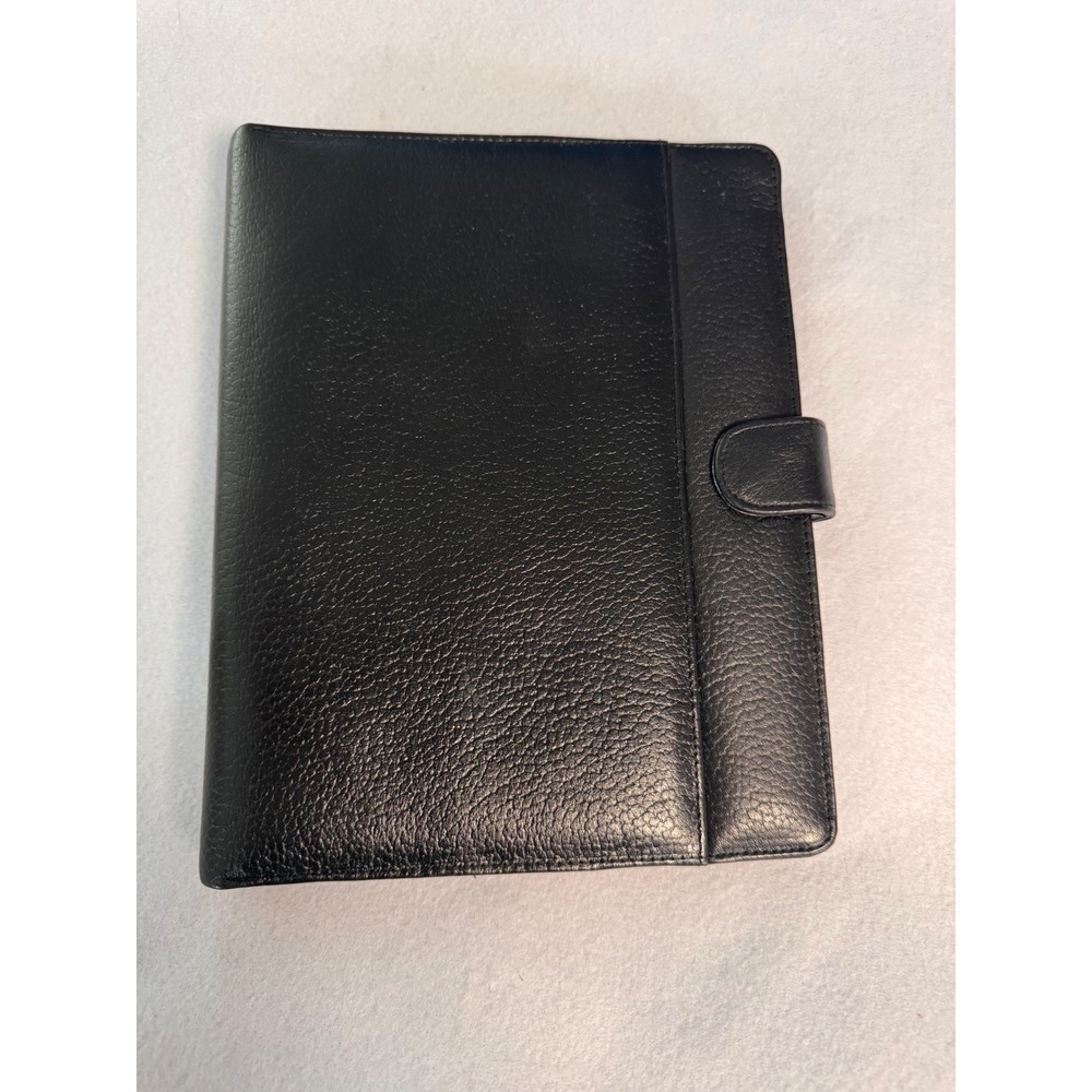 VTG Hudson's Field Manor Black Leather 3-Ring Binder Planner Organizer A5